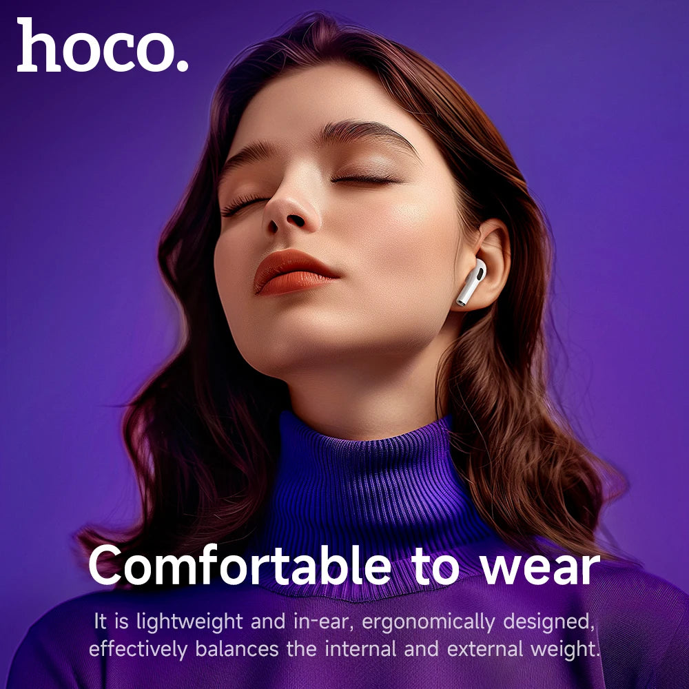 HOCO EW72 Wirelss Bluetooth 5.4 ANC Noise Reduction Earphone With LED Full Touch Smart Screen Charging Box Music Sports Earbuds