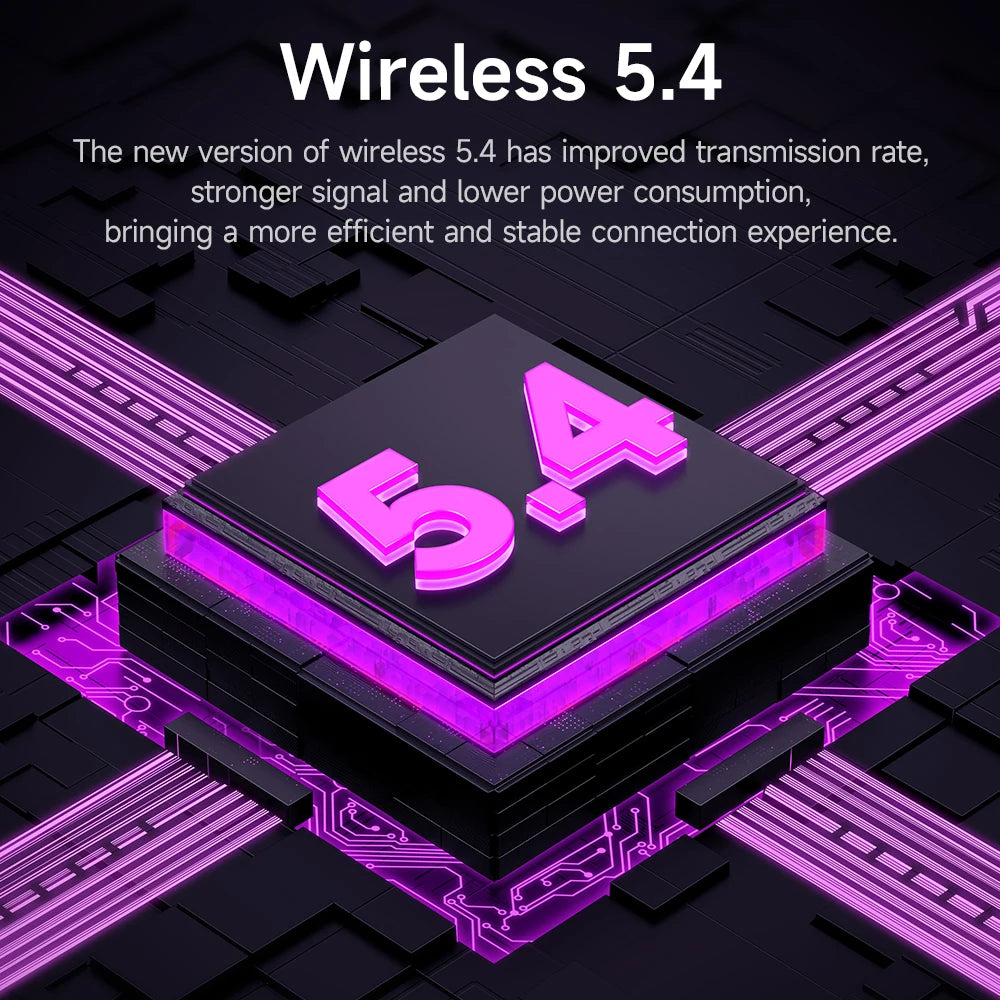 HOCO EW72 Wirelss Bluetooth 5.4 ANC Noise Reduction Earphone With LED Full Touch Smart Screen Charging Box Music Sports Earbuds